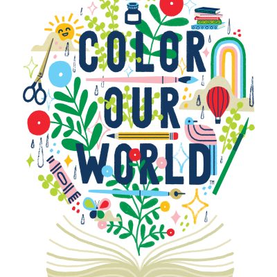 Summer Reading program graphic Color Our World.