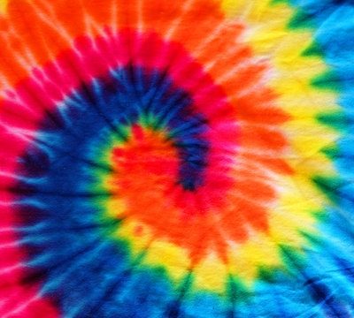 Tie Dye colorful swirl on fabric.