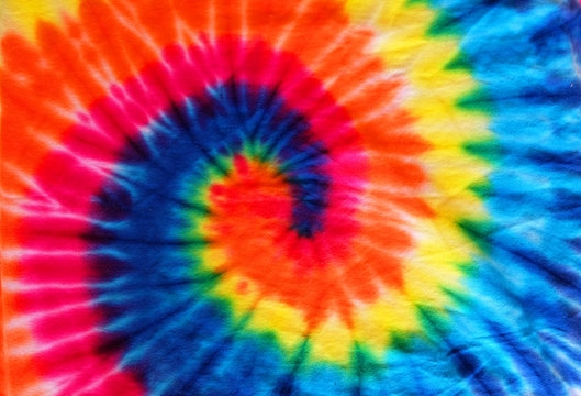 Tie Dye colorful swirl on fabric.