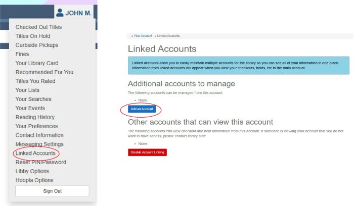 Image Linking an additional account.