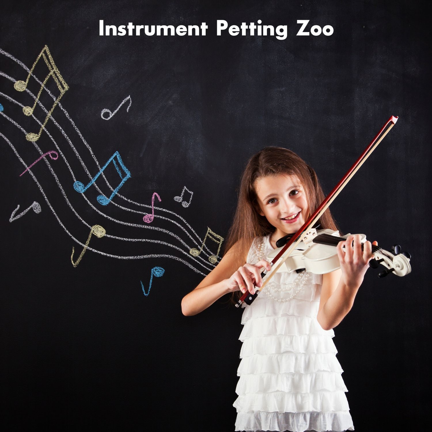 Instrument Petting Zoo Photo of child playing violin.