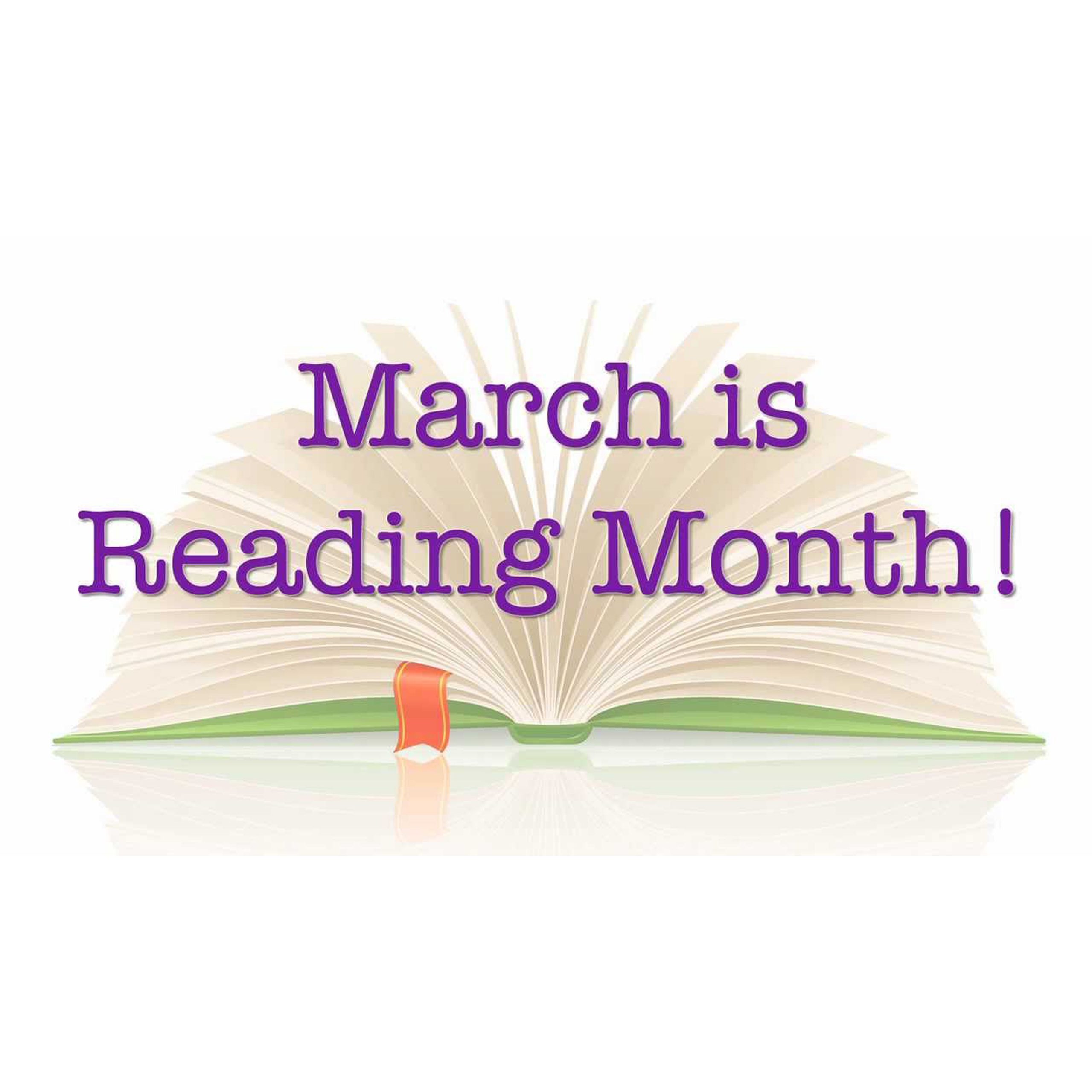 March is Reading Month Bingo logo.